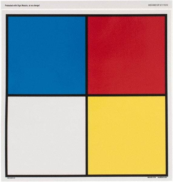 NMC - "Hazardous Materials Systems", 10" Long x 10" Wide, Pressure-Sensitive Vinyl Safety Sign - Square, 0.004" Thick, Use for Hazardous Materials - Apex Tool & Supply