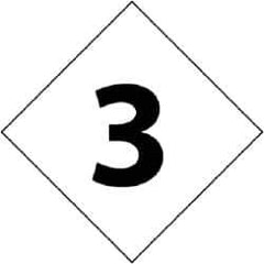 NMC - Hazardous Materials Label - Legend: Number, English, Black & White, 2-1/2" Long x 2-1/2" High, Sign Muscle Finish - Apex Tool & Supply
