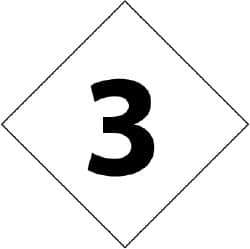 NMC - Hazardous Materials Label - Legend: Number, English, Black & White, 5" Long x 5" High, Sign Muscle Finish - Apex Tool & Supply