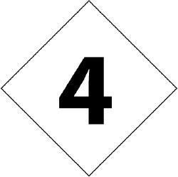 NMC - Hazardous Materials Label - Legend: Number, English, Black & White, 5" Long x 5" High, Sign Muscle Finish - Apex Tool & Supply