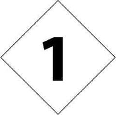 NMC - Hazardous Materials Label - Legend: Number 1, English, Black & White, 7" Long x 7" High, Sign Muscle Finish - Apex Tool & Supply