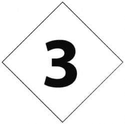 NMC - Hazardous Materials Label - Legend: Number, English, Black & White, 7" Long x 7" High, Sign Muscle Finish - Apex Tool & Supply