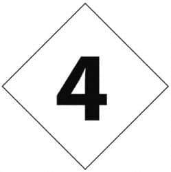 NMC - Hazardous Materials Label - Legend: Number, English, Black & White, 7" Long x 7" High, Sign Muscle Finish - Apex Tool & Supply