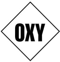 NMC - Hazardous Materials Label - Legend: Oxy, English, Black & White, 7" Long x 7" High, Sign Muscle Finish - Apex Tool & Supply