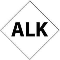 NMC - Hazardous Materials Label - Legend: Alk, English, Black & White, 7" Long x 7" High, Sign Muscle Finish - Apex Tool & Supply