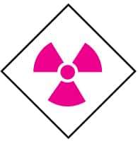 NMC - Hazardous Materials Label - Pink & White, 5" Long x 5" High, Sign Muscle Finish - Apex Tool & Supply