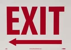 NMC - Exit, Pressure Sensitive Vinyl Exit Sign - 14" Wide x 10" High - Apex Tool & Supply