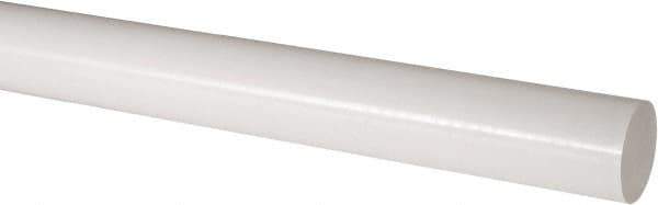 Made in USA - 2' Long, 2-1/4" Diam, Acetal Plastic Rod - Natural (Color) - Apex Tool & Supply