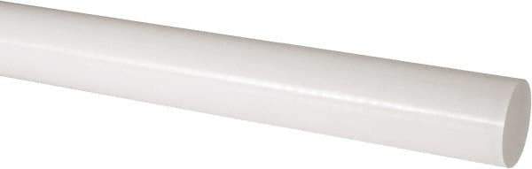 Made in USA - 1' Long, 2-1/2" Diam, Acetal Plastic Rod - Natural (Color) - Apex Tool & Supply