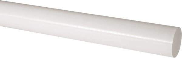 Made in USA - 4' Long, 2-1/2" Diam, Acetal Plastic Rod - Natural (Color) - Apex Tool & Supply