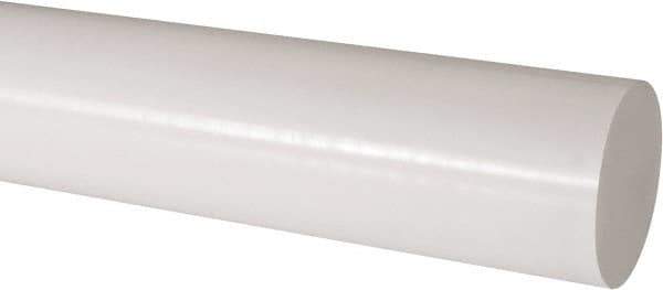 Made in USA - 2' Long, 3" Diam, Acetal Plastic Rod - Natural (Color) - Apex Tool & Supply