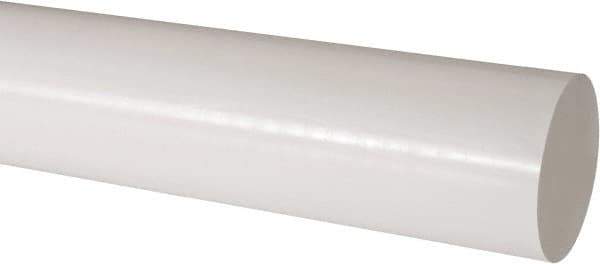Made in USA - 4' Long, 3" Diam, Acetal Plastic Rod - Natural (Color) - Apex Tool & Supply