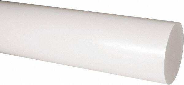 Made in USA - 2' Long, 4" Diam, Acetal Plastic Rod - Natural (Color) - Apex Tool & Supply