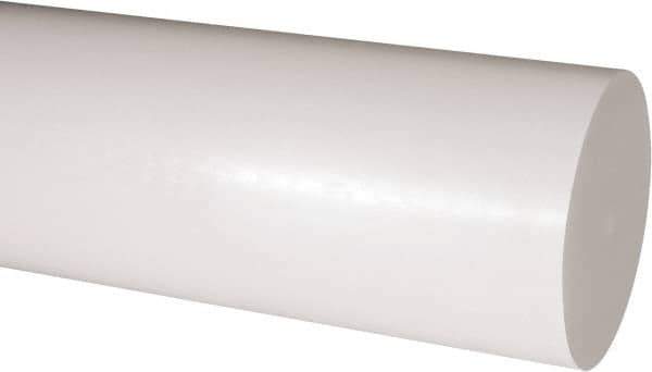 Made in USA - 2' Long, 4-1/2" Diam, Acetal Plastic Rod - Natural (Color) - Apex Tool & Supply