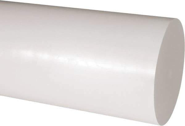 Made in USA - 2' Long, 5" Diam, Acetal Plastic Rod - Natural (Color) - Apex Tool & Supply