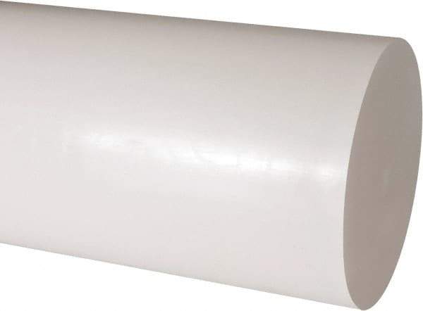 Made in USA - 2' Long, 6" Diam, Acetal Plastic Rod - Natural (Color) - Apex Tool & Supply