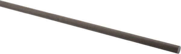 Made in USA - 4' Long, 1/4" Diam, Acetal (PTFE-Filled) Plastic Rod - Brown - Apex Tool & Supply