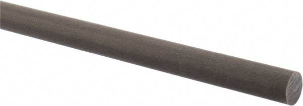 Made in USA - 2' Long, 5/8" Diam, Acetal (PTFE-Filled) Plastic Rod - Brown - Apex Tool & Supply