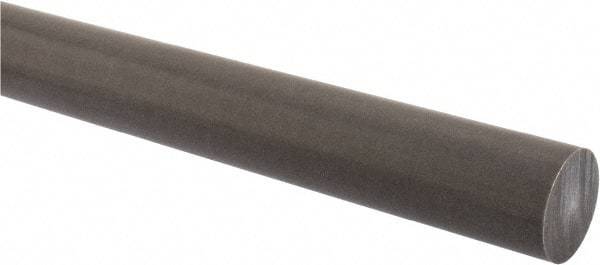 Made in USA - 2' Long, 1-1/4" Diam, Acetal (PTFE-Filled) Plastic Rod - Brown - Apex Tool & Supply