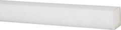 Made in USA - 4 Ft. Long x 1/4 Inch Wide x 1/4 Inch High, Acetal, Square Plastic Bar - Natural - Apex Tool & Supply