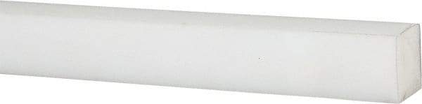 Made in USA - 4 Ft. Long x 5/8 Inch Wide x 5/8 Inch High, Acetal, Square Plastic Bar - Natural - Apex Tool & Supply