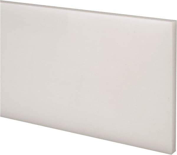 Made in USA - 4 Ft. Long x 4 Inch Wide x 1/8 Inch High, Acetal, Rectangular Plastic Bar - Natural - Apex Tool & Supply
