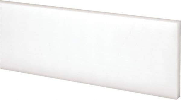 Made in USA - 2 Ft. Long x 2 Inch Wide x 1/4 Inch High, Acetal, Rectangular Plastic Bar - Natural - Apex Tool & Supply