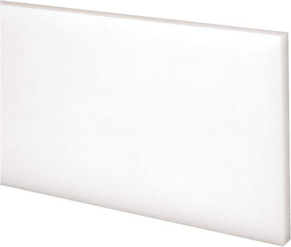 Made in USA - 2 Ft. Long x 3 Inch Wide x 1/4 Inch High, Acetal, Rectangular Plastic Bar - Natural - Apex Tool & Supply