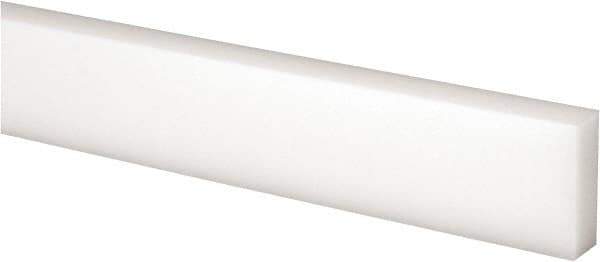 Made in USA - 4 Ft. Long x 1 Inch Wide x 3/8 Inch High, Acetal, Rectangular Plastic Bar - Natural - Apex Tool & Supply