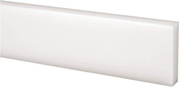 Made in USA - 4 Ft. Long x 1-1/2 Inch Wide x 3/8 Inch High, Acetal, Rectangular Plastic Bar - Natural - Apex Tool & Supply