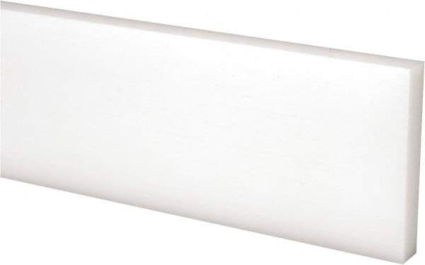 Made in USA - 2 Ft. Long x 2 Inch Wide x 3/8 Inch High, Acetal, Rectangular Plastic Bar - Natural - Apex Tool & Supply