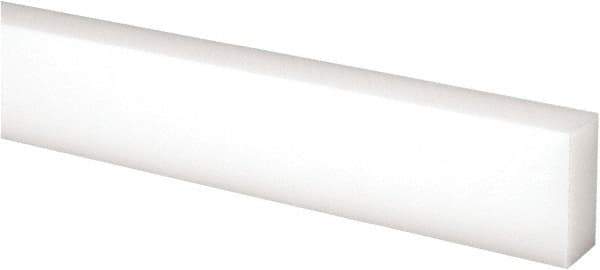 Made in USA - 4 Ft. Long x 1 Inch Wide x 1/2 Inch High, Acetal, Rectangular Plastic Bar - Natural - Apex Tool & Supply