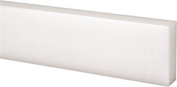 Made in USA - 4 Ft. Long x 1-1/2 Inch Wide x 1/2 Inch High, Acetal, Rectangular Plastic Bar - Natural - Apex Tool & Supply