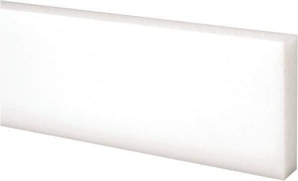 Made in USA - 2 Ft. Long x 2 Inch Wide x 1/2 Inch High, Acetal, Rectangular Plastic Bar - Natural - Apex Tool & Supply