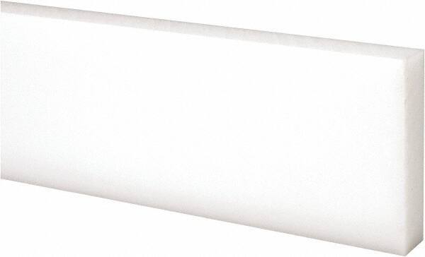 Made in USA - 4 Ft. Long x 2 Inch Wide x 1/2 Inch High, Acetal, Rectangular Plastic Bar - Natural - Apex Tool & Supply