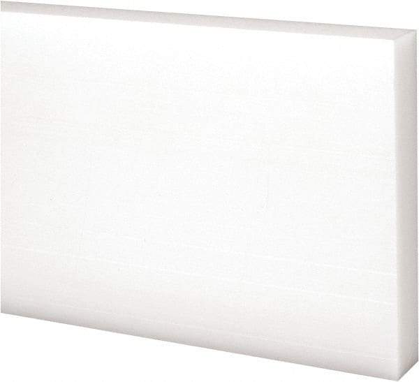 Made in USA - 1 Ft. Long x 3 Inch Wide x 1/2 Inch High, Acetal, Rectangular Plastic Bar - Natural - Apex Tool & Supply