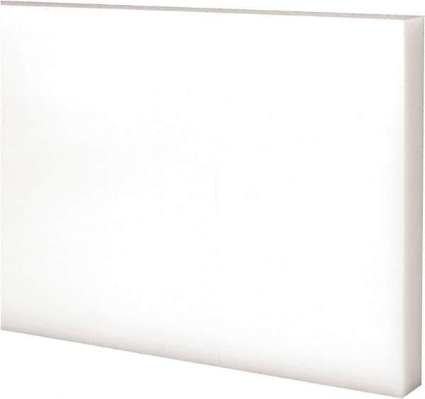 Made in USA - 2 Ft. Long x 4 Inch Wide x 1/2 Inch High, Acetal, Rectangular Plastic Bar - Natural - Apex Tool & Supply