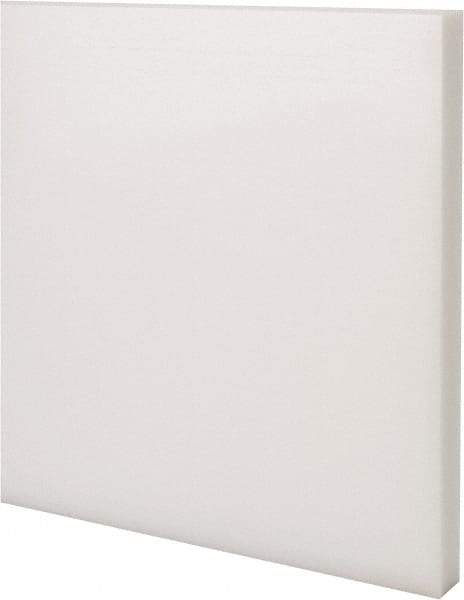 Made in USA - 2 Ft. Long x 6 Inch Wide x 1/2 Inch High, Acetal, Rectangular Plastic Bar - Natural - Apex Tool & Supply