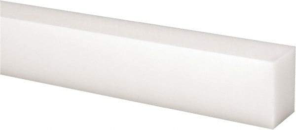 Made in USA - 2 Ft. Long x 1 Inch Wide x 3/4 Inch High, Acetal, Rectangular Plastic Bar - Natural - Apex Tool & Supply