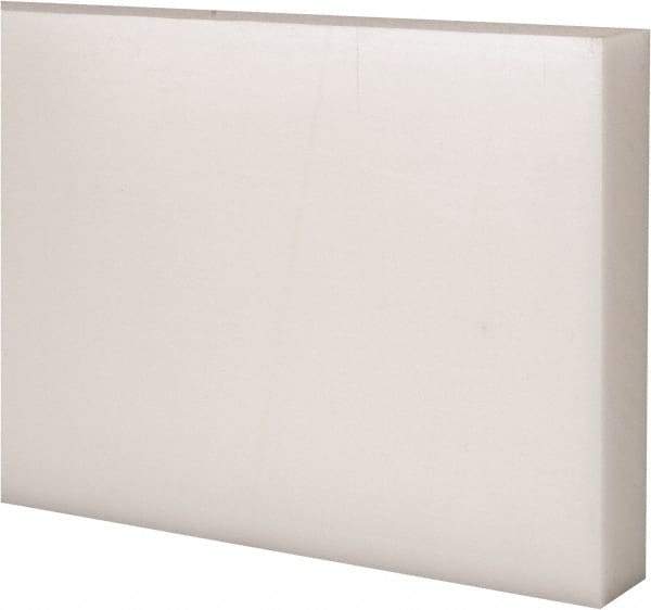 Made in USA - 4 Ft. Long x 4 Inch Wide x 3/4 Inch High, Acetal, Rectangular Plastic Bar - Natural - Apex Tool & Supply