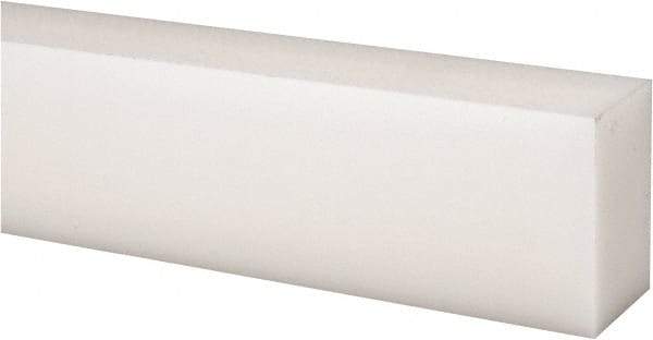 Made in USA - 1 Ft. Long x 1-1/2 Inch Wide x 1 Inch High, Acetal, Rectangular Plastic Bar - Natural - Apex Tool & Supply