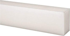 Made in USA - 2 Ft. Long x 1-1/2 Inch Wide x 1 Inch High, Acetal, Rectangular Plastic Bar - Natural - Apex Tool & Supply