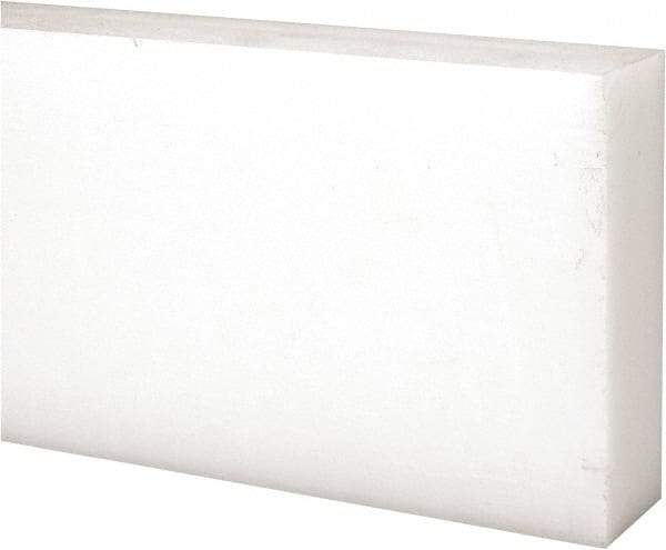 Made in USA - 1 Ft. Long x 3 Inch Wide x 1 Inch High, Acetal, Rectangular Plastic Bar - Natural - Apex Tool & Supply