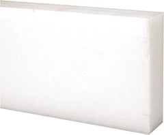 Made in USA - 2 Ft. Long x 3 Inch Wide x 1 Inch High, Acetal, Rectangular Plastic Bar - Natural - Apex Tool & Supply