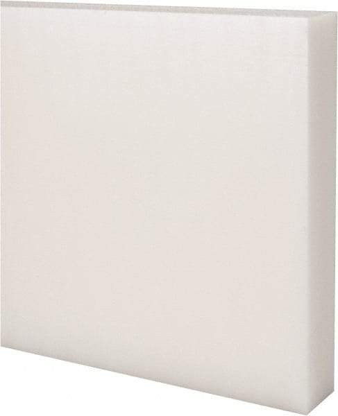 Made in USA - 2 Ft. Long x 6 Inch Wide x 1 Inch High, Acetal, Rectangular Plastic Bar - Natural - Apex Tool & Supply