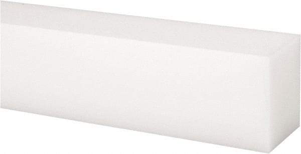 Made in USA - 1 Ft. Long x 1-1/2 Inch Wide x 1-1/4 Inch High, Acetal, Rectangular Plastic Bar - Natural - Apex Tool & Supply