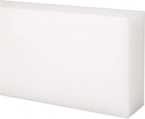 Made in USA - 1 Ft. Long x 3 Inch Wide x 1-1/4 Inch High, Acetal, Rectangular Plastic Bar - Natural - Apex Tool & Supply