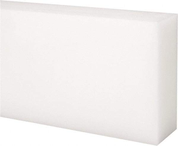 Made in USA - 2 Ft. Long x 3 Inch Wide x 1-1/4 Inch High, Acetal, Rectangular Plastic Bar - Natural - Apex Tool & Supply