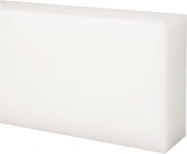 Made in USA - 4' x 3" x 1-1/4" Natural (Color) Acetal Rectangular Bar - Apex Tool & Supply