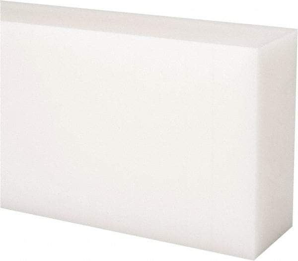 Made in USA - 2 Ft. Long x 3 Inch Wide x 1-1/2 Inch High, Acetal, Rectangular Plastic Bar - Natural - Apex Tool & Supply